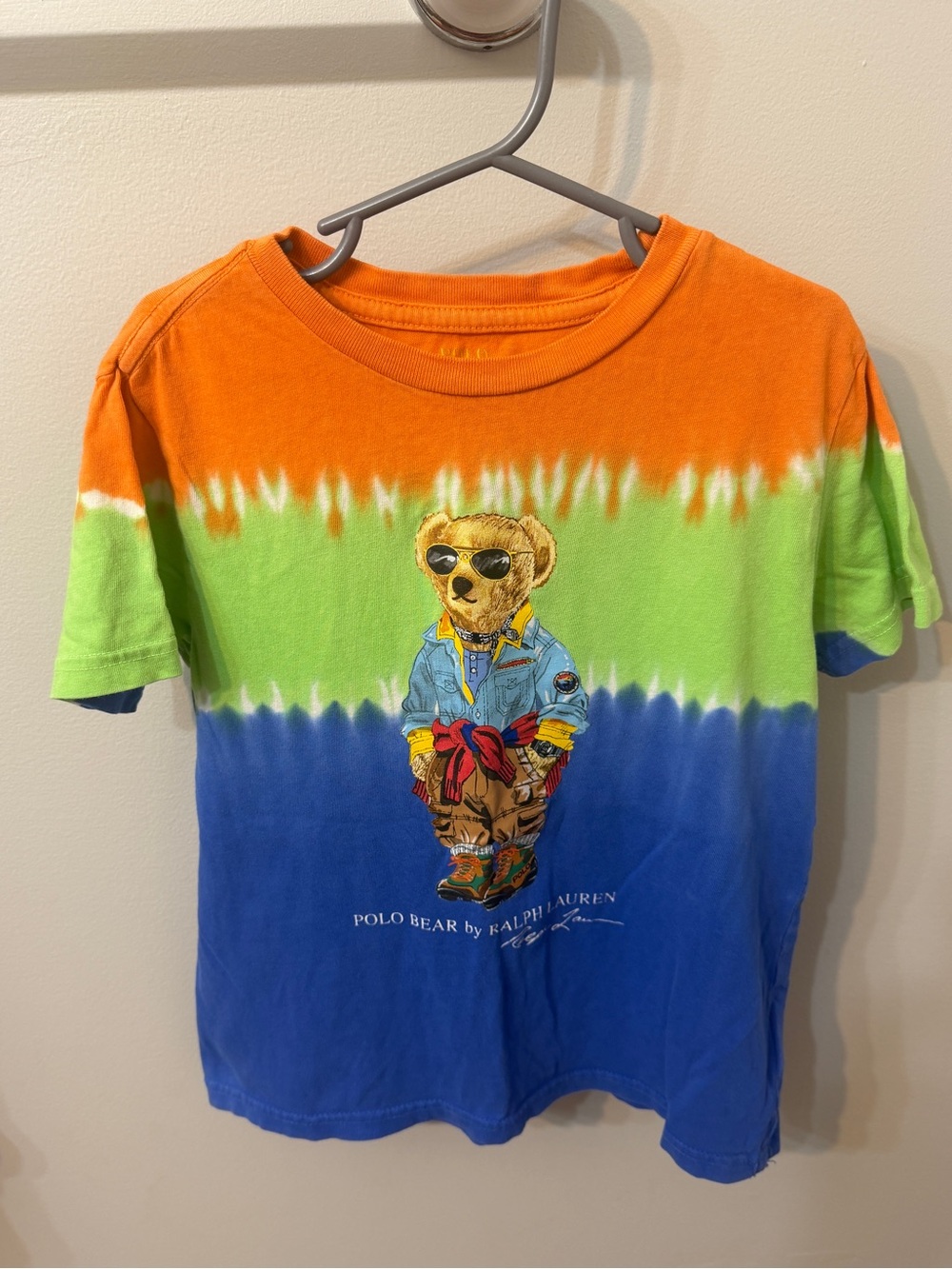 Polo by Ralph Lauren Kids' Tie-Dye Bear Tee - Orange, Green, Blue